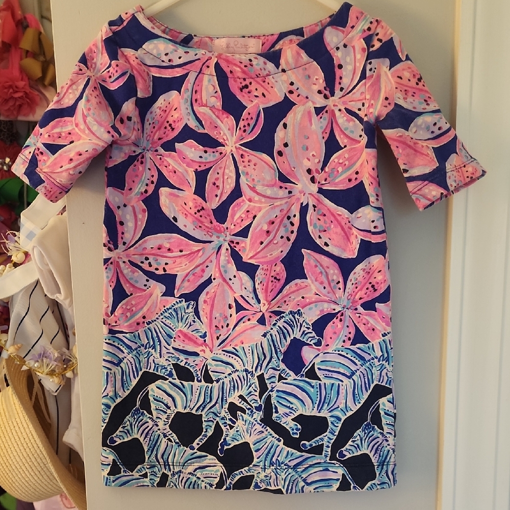 Lilly Pulitzer Pink and Blue Patterned Dress